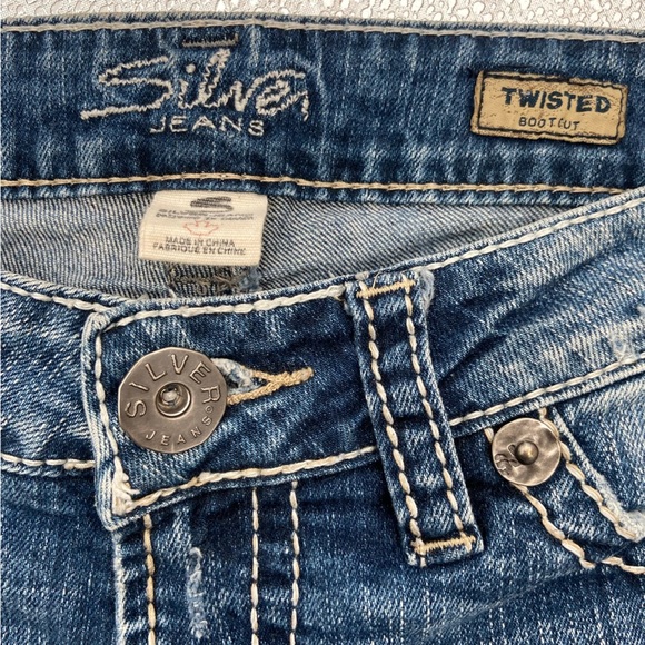 Silver Jeans‎ Co. Twisted Bootcut Low Rise Jeans Women's Size W27 L31 - Picture 3 of 13